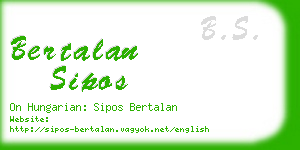 bertalan sipos business card